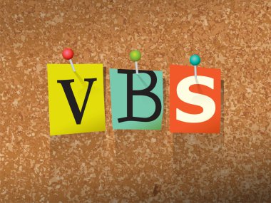 Vbs kağıt konsept illüstrasyon tutturulmuş