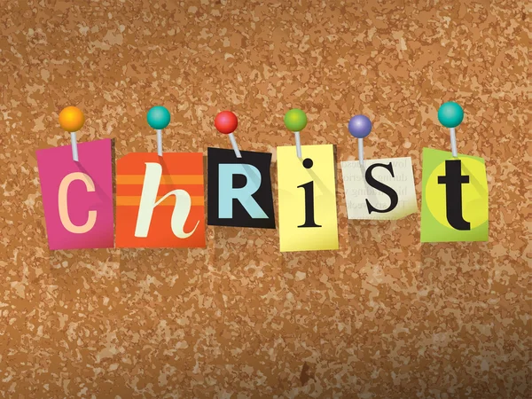 Christ Pinned Kağıt Kavramı İllüstrasyon — Stok Vektör