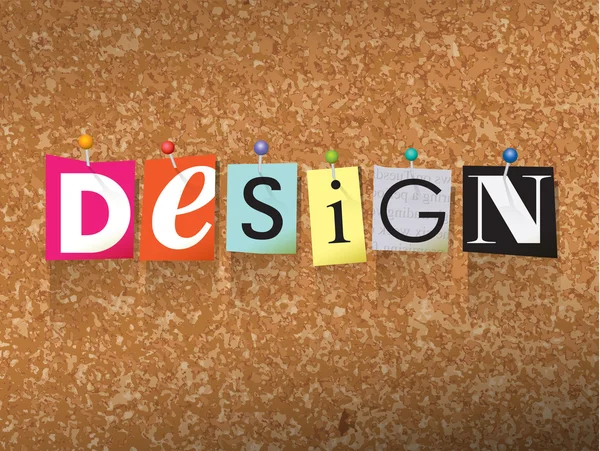 Design Pinned Paper Concept Ilustração —  Vetores de Stock