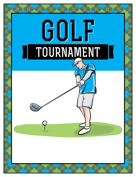 ゴルフ トーナメントのチラシ イラスト — ストックベクタ