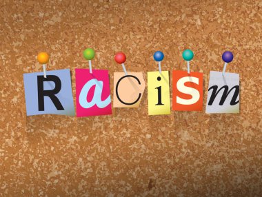 Irkçılık Kavramı İğneli Harfler İllüstrasyon