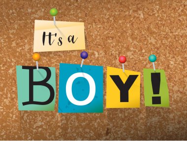 Bu bir Boy Concept Pinned Letters İllüstrasyon's