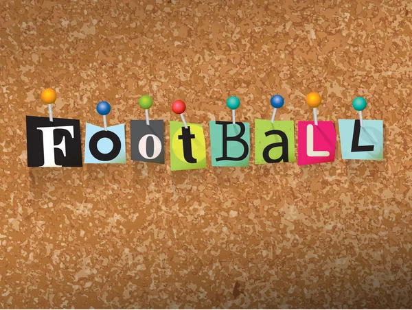 Concept de football épinglé Lettres Illustration — Image vectorielle