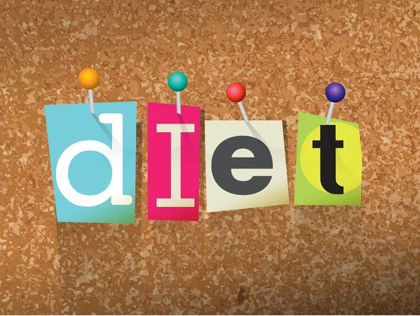 Diet Concept Pinned Letters Illustration — Stock Vector