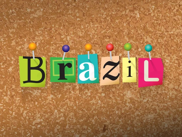 Бразилія концепція закріплених букв ілюстрації — стоковий вектор