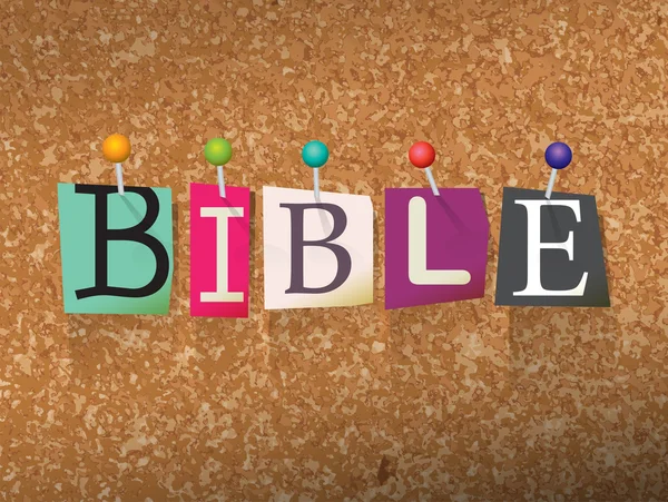 Bibel Konzept geheftete Buchstaben Illustration — Stockvektor