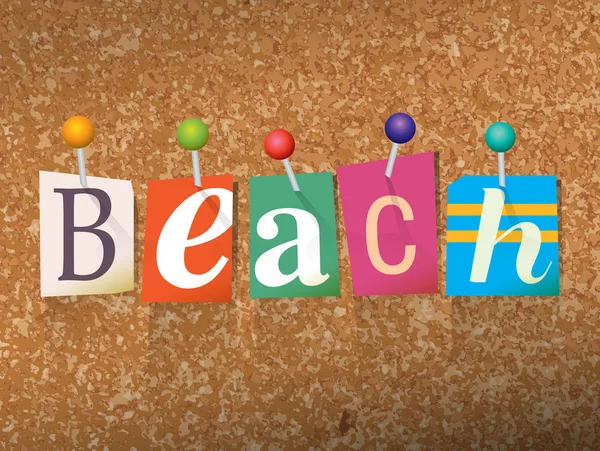 海滩概念固定字母插图 — 图库矢量图片
