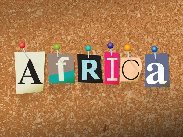 Afrique Concept épinglé lettres Illustration — Image vectorielle