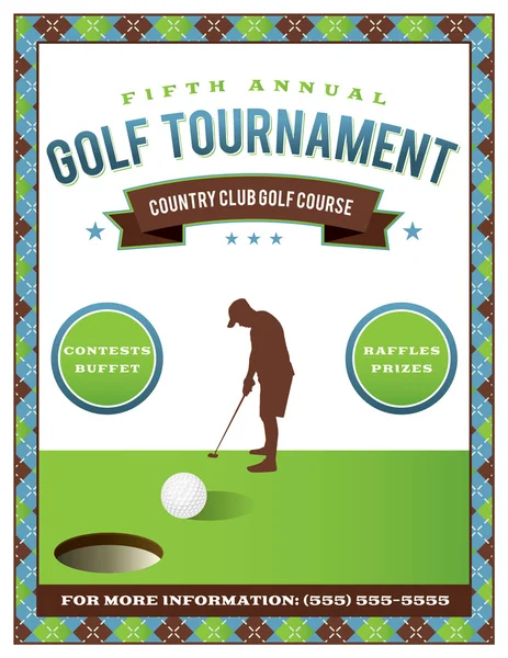 Modèle de flyer tournoi de golf — Image vectorielle