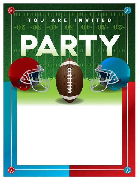 Oznámení-večírek šablona americký fotbal — Stockový vektor