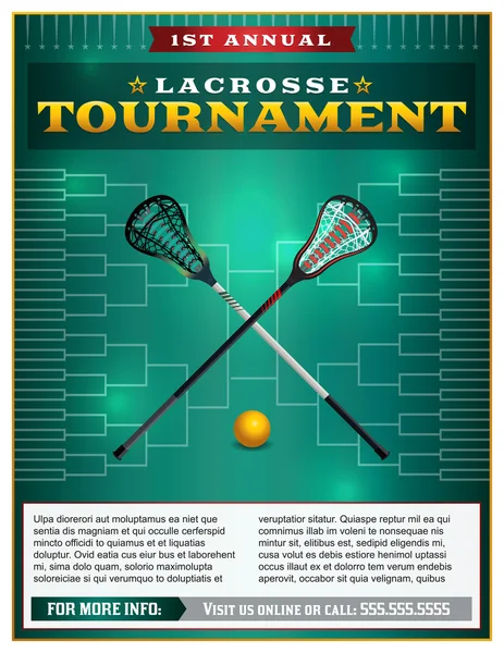 Lacrosse Tournament Flyer Template — Stock Vector