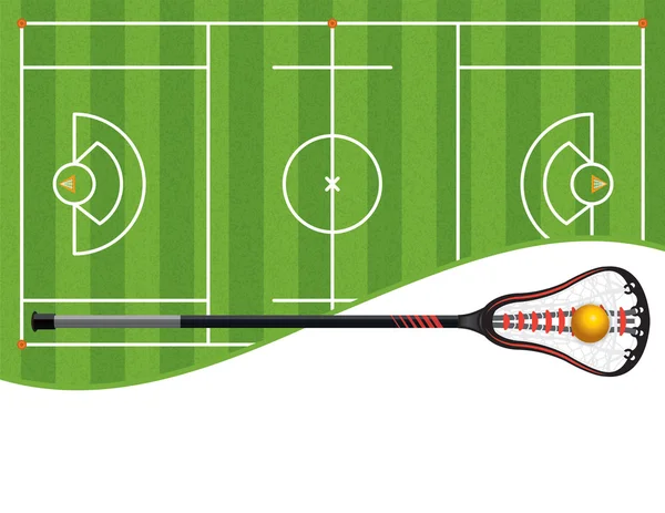 Lacrosse Field und Stick Illustration — Stockvektor