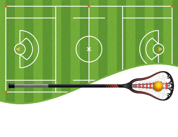 Lacrosse Field i ilustracja kij — Wektor stockowy