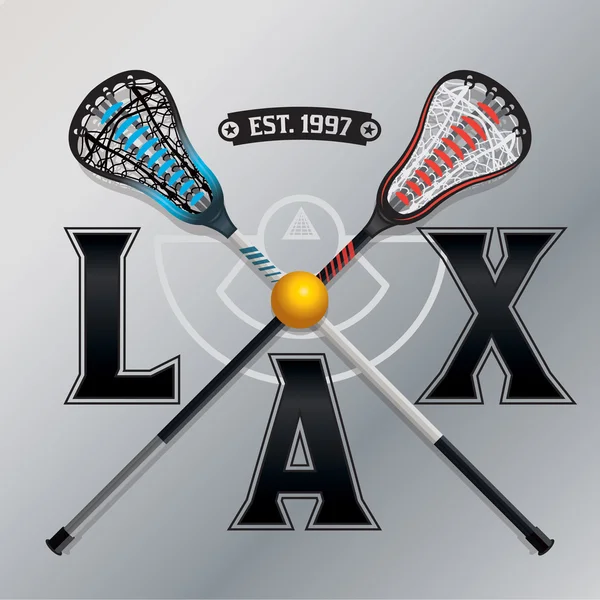 Lacrosse Lax godło ilustracja — Wektor stockowy