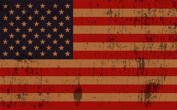 Grunge envejecido Texturizado Bandera Americana Ilustración — Vector de stock