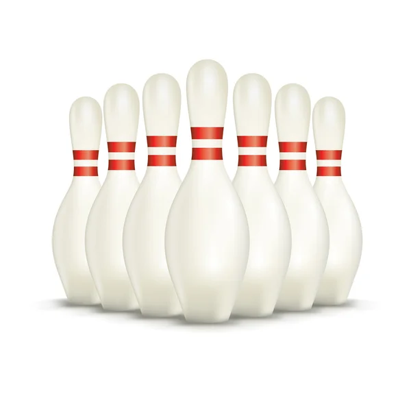 Conjunto de Aislado en Bolos Blancos — Archivo Imágenes Vectoriales