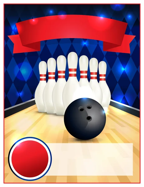 Puste Bowling Flyer szablon ilustracja — Wektor stockowy