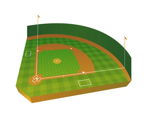 Realistic Baseball Field Illustration — Stock Vector