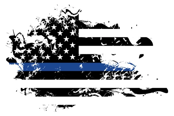 Illustrazione astratta della bandiera di supporto della polizia — Vettoriale Stock