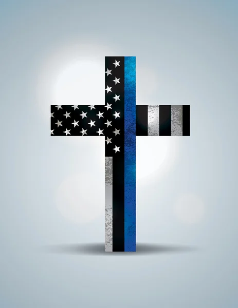 Християнський хрест права правоохоронними підтримки символ — стоковий вектор