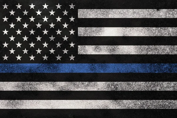 Grunge Textured Police Support Flag Background — Stock Photo, Image