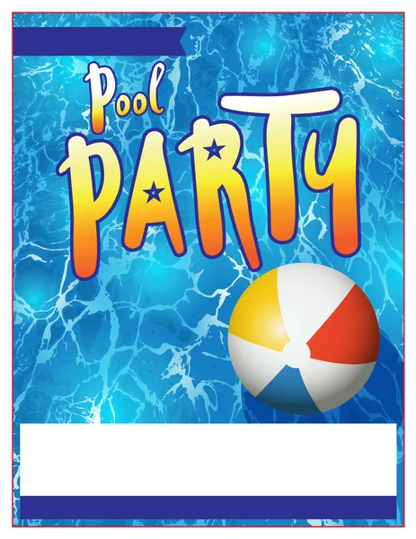 Illustrazione dell'invito del volantino della festa in piscina — Vettoriale Stock