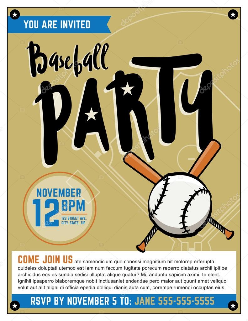 Baseball Invitation Template Free from st2.depositphotos.com