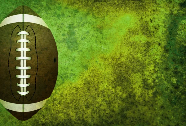 Texturierte American Football Feld Hintergrund mit Ball — Stockfoto