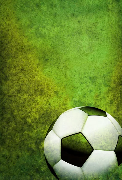 Texturizado fútbol campo de fondo con pelota — Foto de Stock