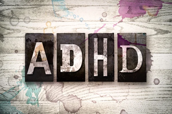 Type de presse à lettres en métal concept ADHD — Photo