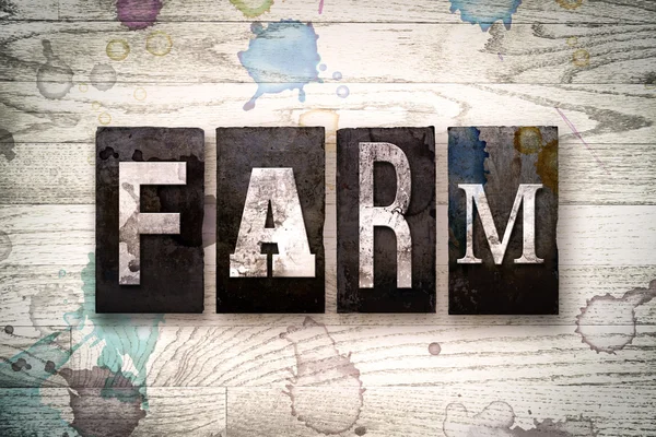 Farm Concept Metal Letterpress Type — Stock Photo, Image