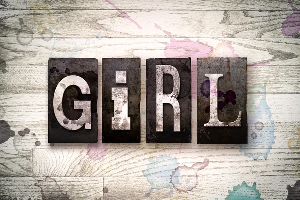 Girl Concept Metal Letterpress Type — Stock Photo, Image