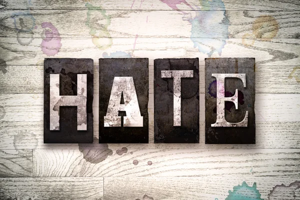 Hate Concept Metal Letterpress Type — 图库照片