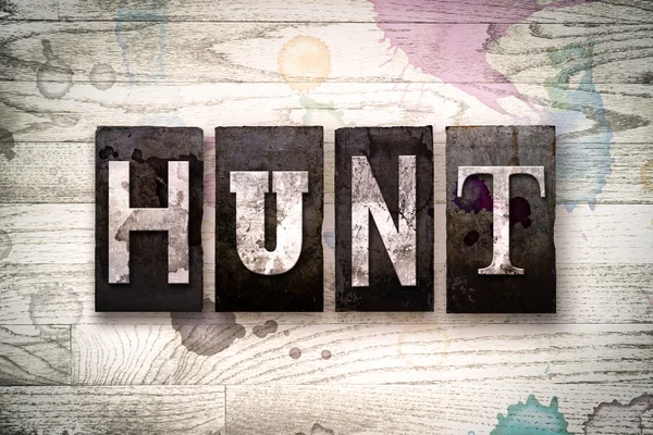 Hunt Concept Metal Letterpress Tip — Fotografie, imagine de stoc