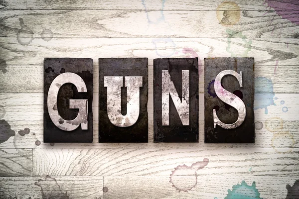 Guns Concept Metal Letterpress Type — Stock Photo, Image