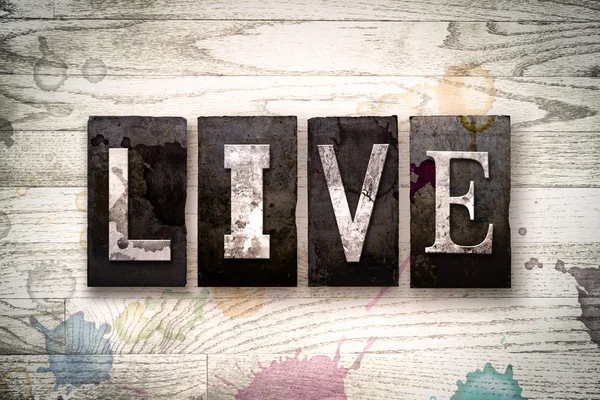 Live Concept Metal Letterpress Tipo — Foto Stock