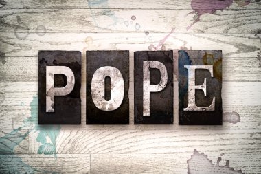 Papa'nın konsept Metal Letterpress tip