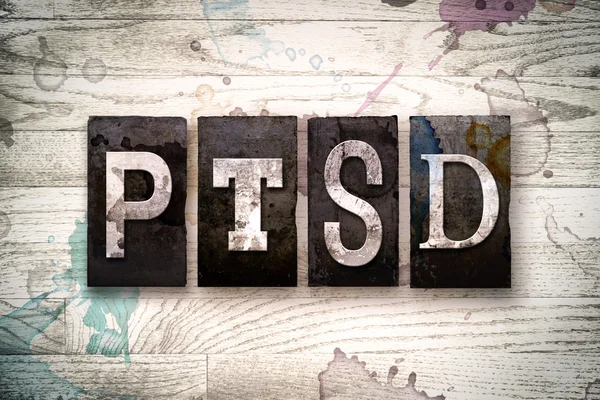 PTSD Concept Metal Letterpress Type — Stock Photo, Image