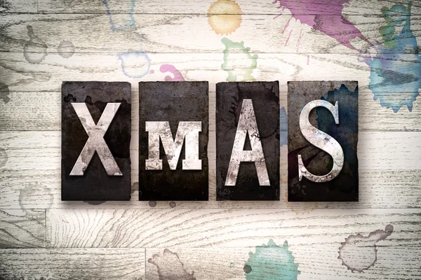 XMas Concept Metal Letterpress Type — Stock Photo, Image