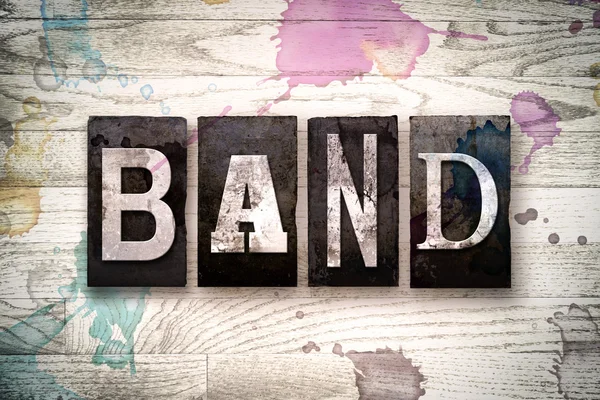 Band Concept Metal Letterpress Type — Stock Photo, Image