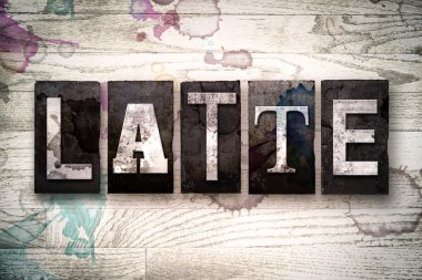 Latte kavramı Metal Letterpress türü