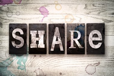 Paylaşımı kavramı Metal Letterpress türü