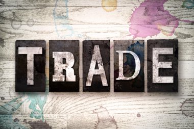 Ticaret kavramı Metal Letterpress türü