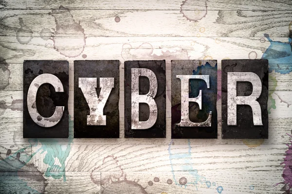 Cyber Concept Metal Tipo de tipografía —  Fotos de Stock