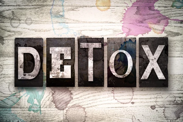 Detox Concept Metal Letterpress Tipo — Foto Stock