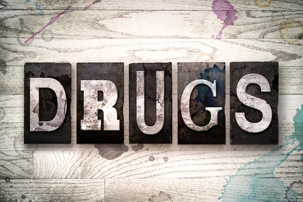 Drugs Concept Metal Letterpress Type — Stock Photo, Image