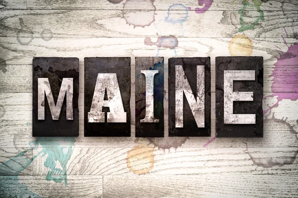 Maine Concept Metal Letterpress Tipo — Foto Stock