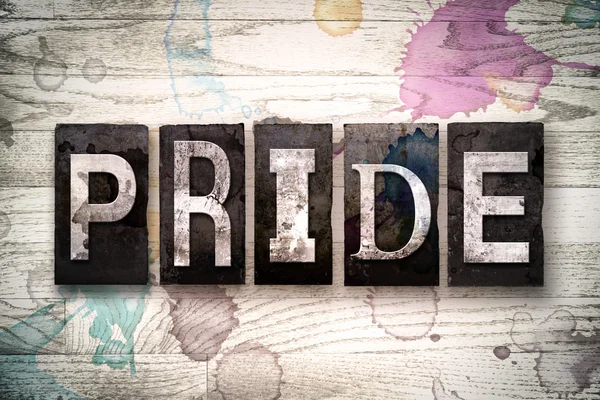 Pride Concept Metal Letterpress Type — 스톡 사진