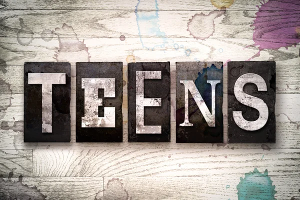 Teens Concept Metal Letterpress Type — Stock Photo, Image