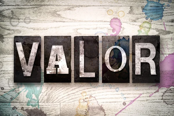 Valor Concept Metallo Letterpress Tipo — Foto Stock